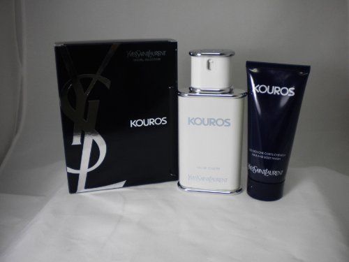 Kouros by Yves Saint Laurent for Men Gift Set- Eau De Toilette 3.4 oz + Body Wash 3.4 oz (smaller travel box)
