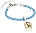 Disney Girls' Silver Plated Brass Minnie Leather Bead Charm Bracelet