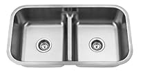 Big Sale Best Cheap Deals Yosemite Home Decor MAG3218 18-Gauge Stainless Steel Undermount Double Bowl Low Divider Kitchen Sink
