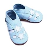 Inch Blue - 1480 L - Chaussures Bébé Souples - Star - Sandales - Bleu ciel - T 20-22 cm