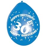30th Birthday Party Balloons, pack of 10, 23 cms