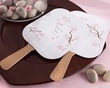 Baby Keepsake: Cherry Blossoms Fan with Bamboo Handle Set of 24