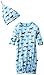 KicKee Pants Baby Boys and Girls Newborn Layette Gown and Knot Hat Set