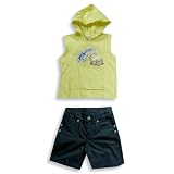 Mish - Boys Sleeveless Hoodie Short Set, Yellow, Dark Teal