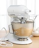 Kitchen & Housewares : KitchenAid KSM100PSWW Ultra Power Plus 4.5 quart Stand Mixer with Pouring Shield, White