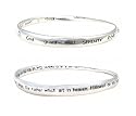 TWO (2) BRACELET SET - Bangle Style - One Engraved with SERENITY PRAYER and the Other Engraved with the LORD'S PRAYER ~ Silver Tone Metal