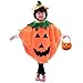 Festar Halloween 3PC Pumpkin Costume for Kids Children Cosplay Party Clothes (Orange)