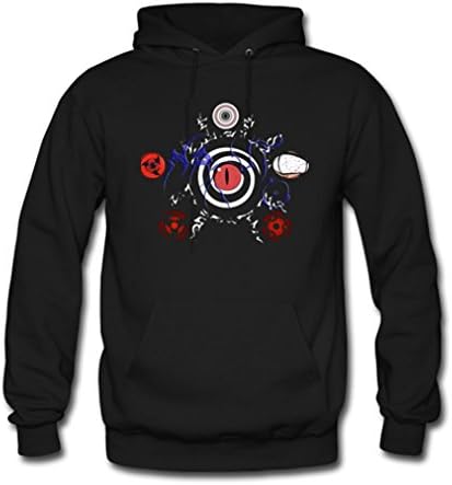 Beautry Mens Japan Anime Naruto Cool Eyes Custom Classic Hoodie Medium Black