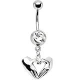 Crystalline Gem Celtic Irish Claddagh Belly Ring