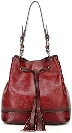 HIDE 1858 Aluino Red Leather Fashion Bag LH1053