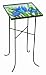 Evergreen 2GM225 Square Glass-Top Side Table, Iris, 22-Inches Tall x 11-Inches Square
