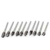 uxcell　ヤスリセット　ロータリーファイル　カッター　研削　3mmシャンク径　10本入り