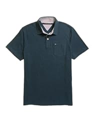 Apparel: Tommy Hilfiger Mens Custom Fit Solid Color Polo Shirt - XL - Navy