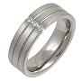 Titanium Grooved TI4402-7 3x5p Three 5pt Diamond Ring