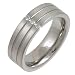 Titanium Grooved TI4402-7 3x5p Three 5pt Diamond Ring