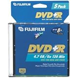 Fujifilm Media 25302987 DVD+R 4.7 GB 120 Minutes 16X Storage Media - 5 Pack
