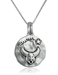 Sterling Silver Zodiac Sign, Reversible Pendant Necklace, 18"