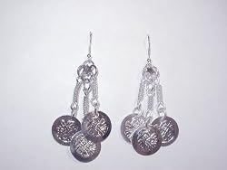 Silver 3 Coin Earrings
