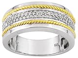 .15CTW DIAMOND PLATINUM AND 18KT OVER STERLING SILVER RING
