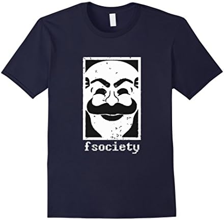 Men's F Society - Anonymous Hackers Tshirt - Anarchist Shirt 2XL Navy