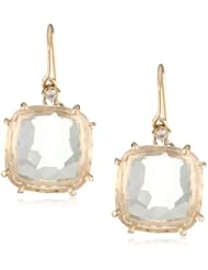 Kalan by Suzanne Kalan White Quartz Cushion Cut Wire Drop Earrings