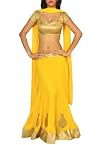 Yellow Georgette Lehenga with Champagne