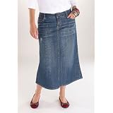 Avenue Plus Size Distressed A-Line Denim Skirt 