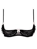 Ann Summers Womens Edie Quarter Cup Bra Black/Pink Sexy Lingerie Underwear