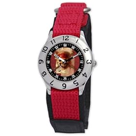 Disney Kids D009S505 Pirates of the Caribbean Red Velcro Watc