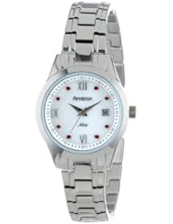 Armitron Womens 75/5086MPSR Swarovski Crystal Accented Date Dial Function Silver-Tone Bracelet Watch