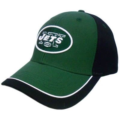 NFL New York Jets Green Black White Velcro Cotton Hat Cap Constructed Licensed