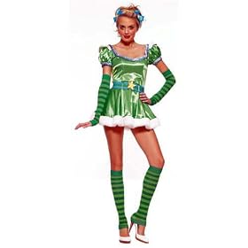Leg Avenue 5pc.Emerald Girl w/dress, belt, arm warmers, leg warmers, hair clip