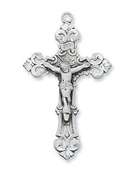Solid .925 Sterling Silver Crucifix Cross Comes With 24" Chain In Gift Box Patron St. Saint Medal Pendant Necklace Gift New Jewelry Charm Bx Solid Sterling .925 Silver Christian Jewelry Pendant Necklace Catholic Patron St. Saint