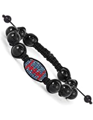 Swarovski Elements Oxford Spirit Football & Onyx Macrame Bracelet