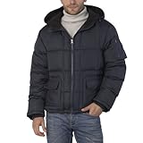 BGSD Men's Hooded Bomber Down Jacket - Navy Large