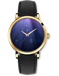 SPRAWL Aanalog Fashion Series Gold Ladies Watches of Genuine Black Leather Strap,Unique Wrist Watch for Women Girls Designed with High bars and bubbles