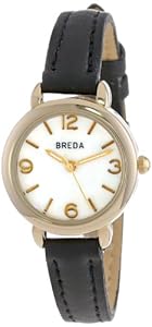 Breda Women's 1633-gold/black Julia Mini Case Slim Leather Watch