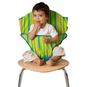 Lime Green Stripe Totseat - Portable Highchair