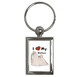 I Love My Maltese Key Chain