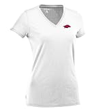 NCAA Women's Arkansas Razorbacks Dream V-Neck Tee (White, Small)