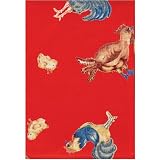 April Cornell Red Rooster Waffleweave Teatowel