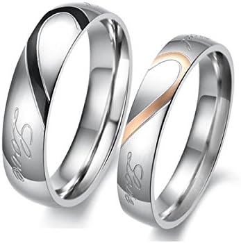 Podaja Mens Ladies Promise Ring Love's Heart Wedding Bands Promise Forever Rings(Women,4)