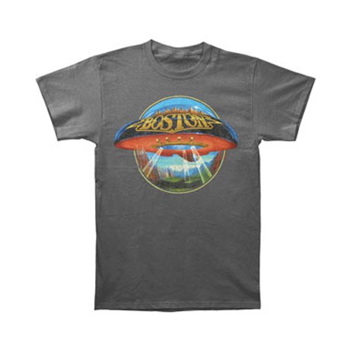 Boston Spaceship Distressed Charcoal Grey T-Shirt