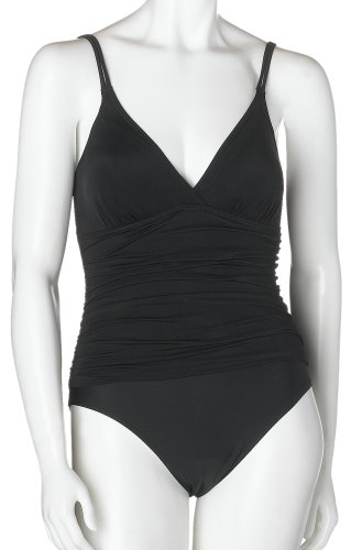 Fantasizer Women's Glamorous 1 Piece Camisole Tank Suit with Shirring