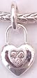 Silver Plated Charm Dangle Fits Pandora Heart Shape Lock with Pink Stones