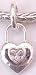 Silver Plated Charm Dangle Fits Pandora Heart Shape Lock with Pink Stones (3)