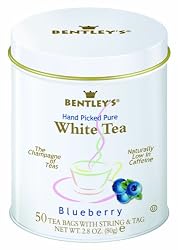 Bentley's Blueberry White Tea, 50 Count Tins (Pack of 2)