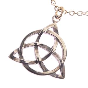 Delicate Peace Bronze Triquetra Pendant Necklace on 18