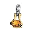 14K Two-Tone Gold Citrine and Diamond Pendant