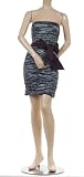 BCBG PEWTER METALLIC TAFFETA TIE MINI DRESS NEW M